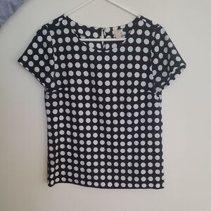 J. Crew Factory Black and White Dot Top
